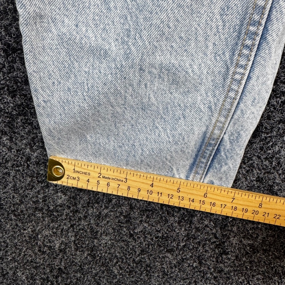 Zara High Waisted Mom Jeans Light Wash Acid Denim Straight Leg USA 10 Blue - Picture 6 of 7